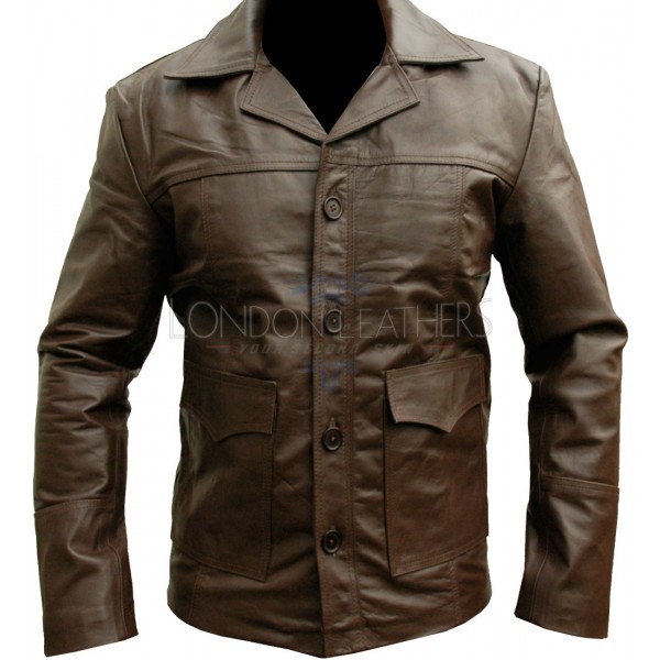 HITMAN Classic Brown Leather Motorcycle Jacket